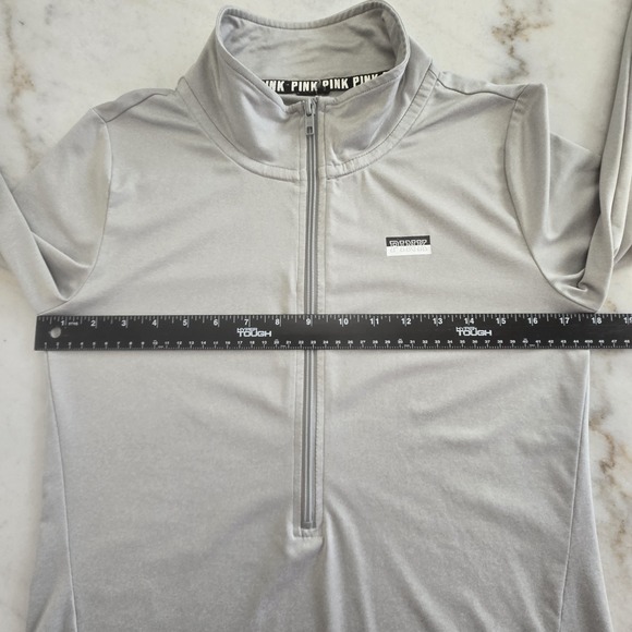 Victoria Secret PINK Ultimate Deep Zip Pullover Jacket Athleisure Luxe SM Gray - Picture 6 of 9